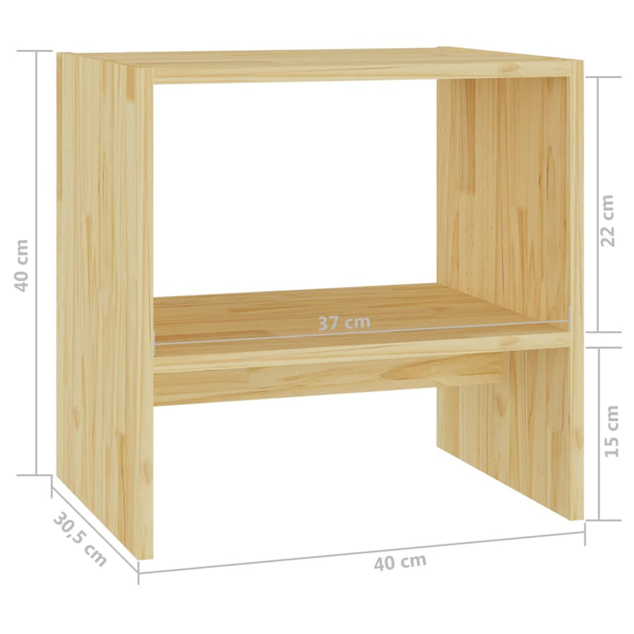 Nachtkastjes 40X30,5X40 Cm Massief Grenenhout 2 Naturel