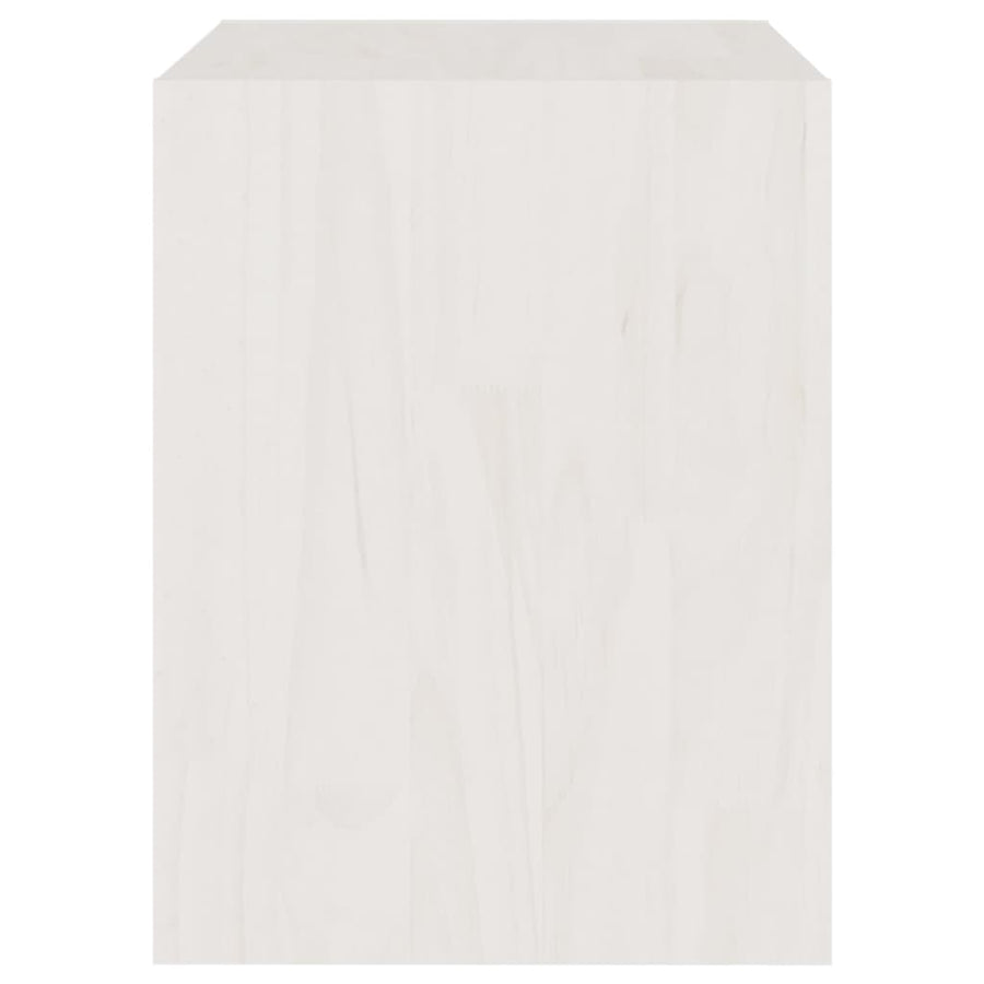 Nachtkastje 40X30,5X40 Cm Massief Grenenhout 1 Wit