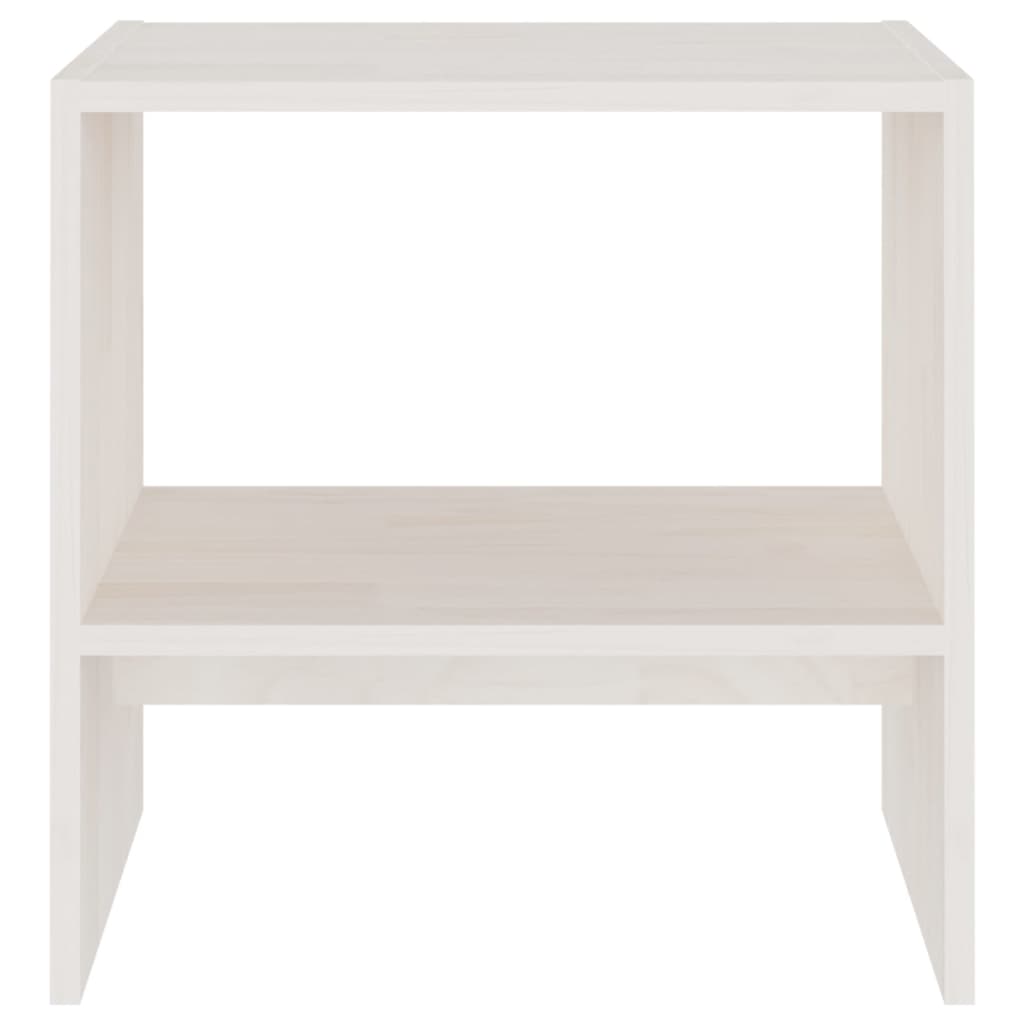 Nachtkastjes St 40X30,5X40 Cm Massief Grenenhout 2 Wit