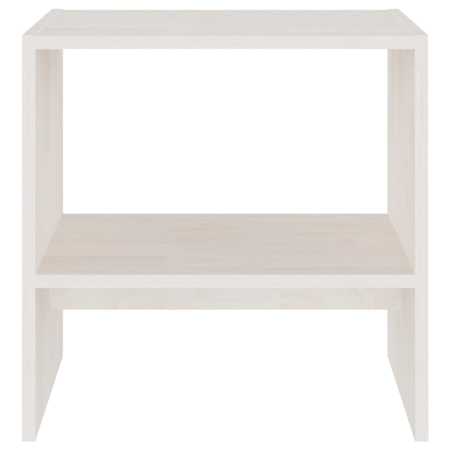 Nachtkastjes St 40X30,5X40 Cm Massief Grenenhout 2 Wit