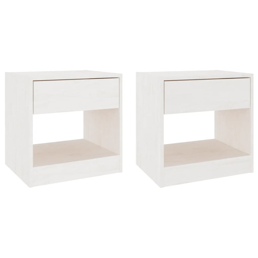 Nachtkastjes 40X31X40 Cm Massief Grenenhout 2 Wit
