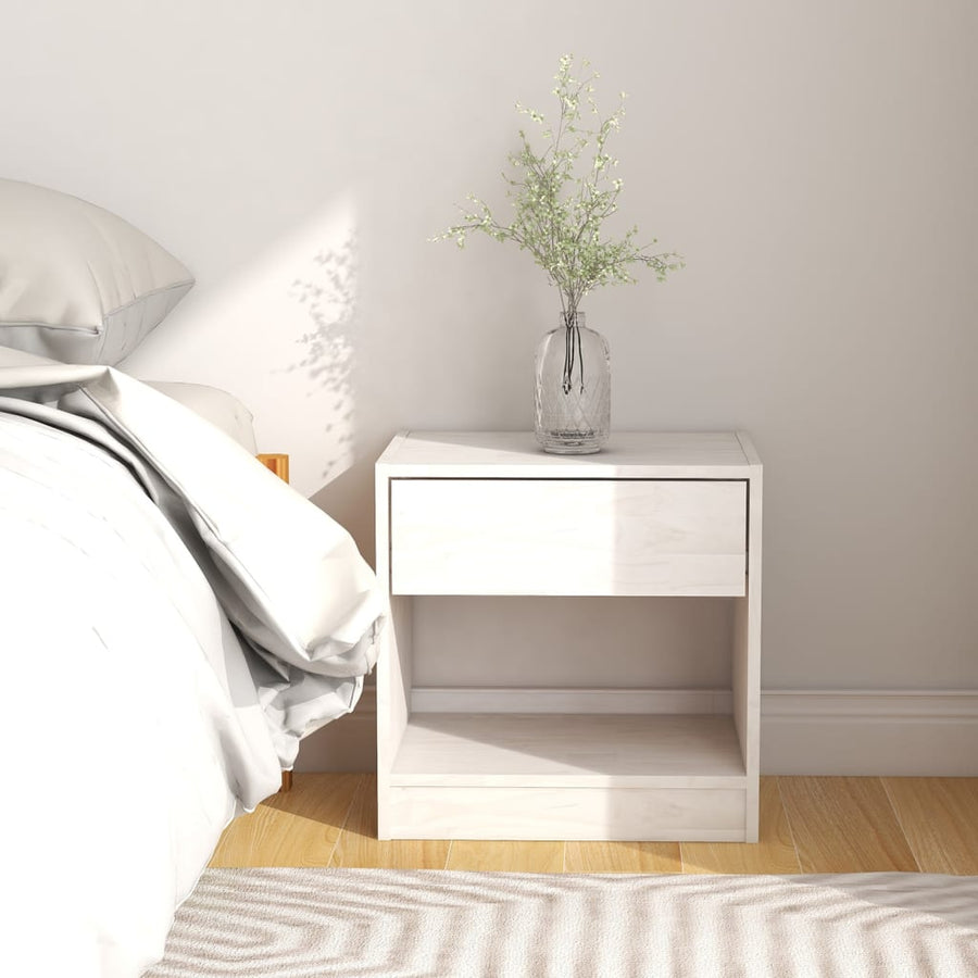 Nachtkastjes 40X31X40 Cm Massief Grenenhout 2 Wit
