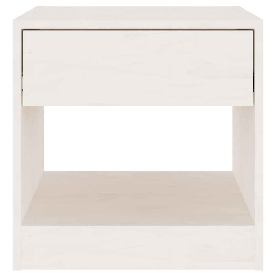 Nachtkastjes 40X31X40 Cm Massief Grenenhout 2 Wit
