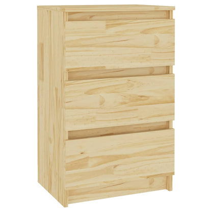 Nachtkastje 40X29,5X64 Cm Massief Grenenhout 1 Naturel