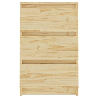 Nachtkastje 40X29,5X64 Cm Massief Grenenhout 1 Naturel