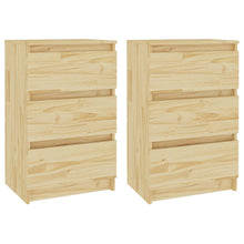 Nachtkastjes 40X9,5X64 Cm Massief Grenenhout 2 Naturel