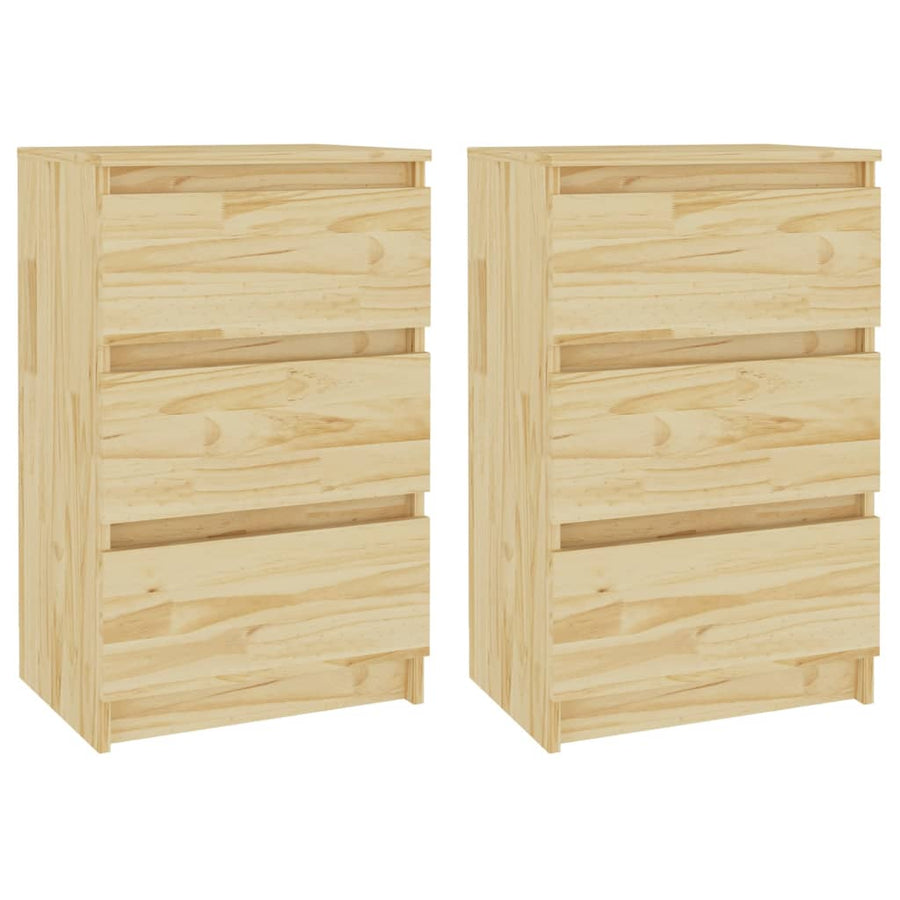 Nachtkastjes 40X9,5X64 Cm Massief Grenenhout 2 Naturel