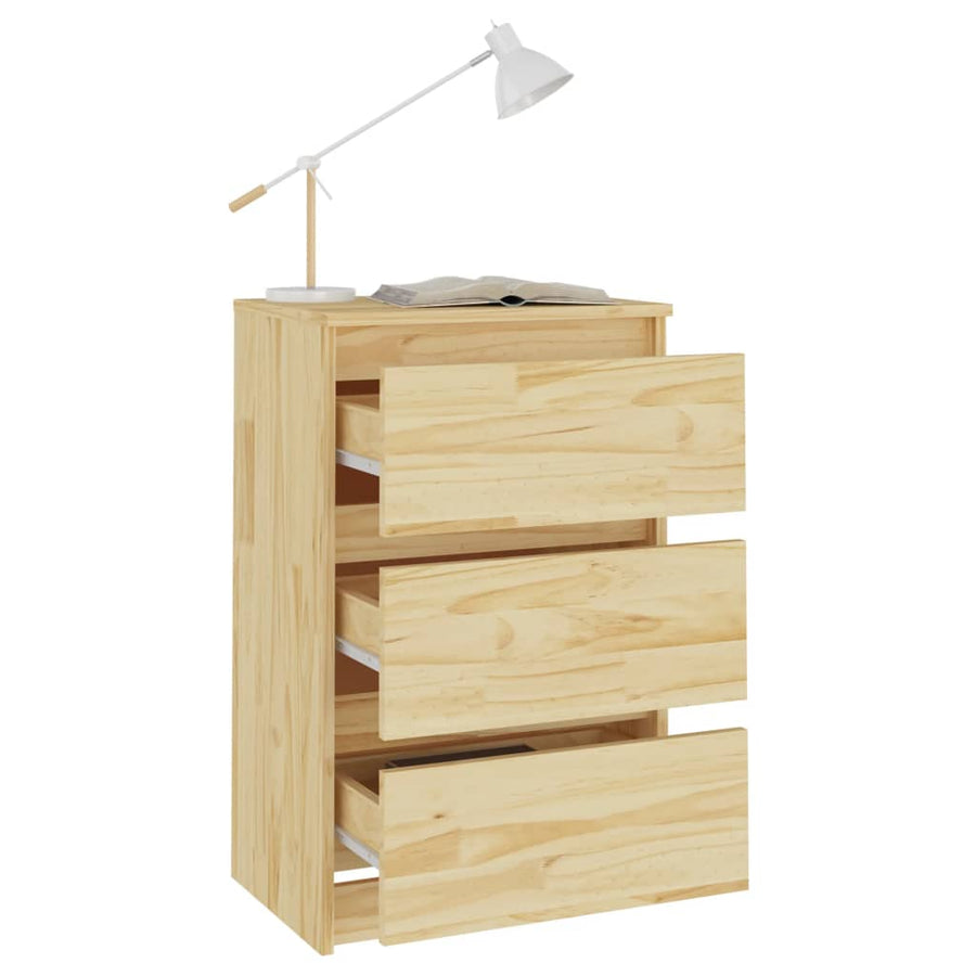 Nachtkastjes 40X9,5X64 Cm Massief Grenenhout 2 Naturel