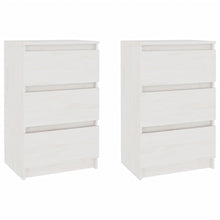 Nachtkastjes 40X9,5X64 Cm Massief Grenenhout 2 Wit