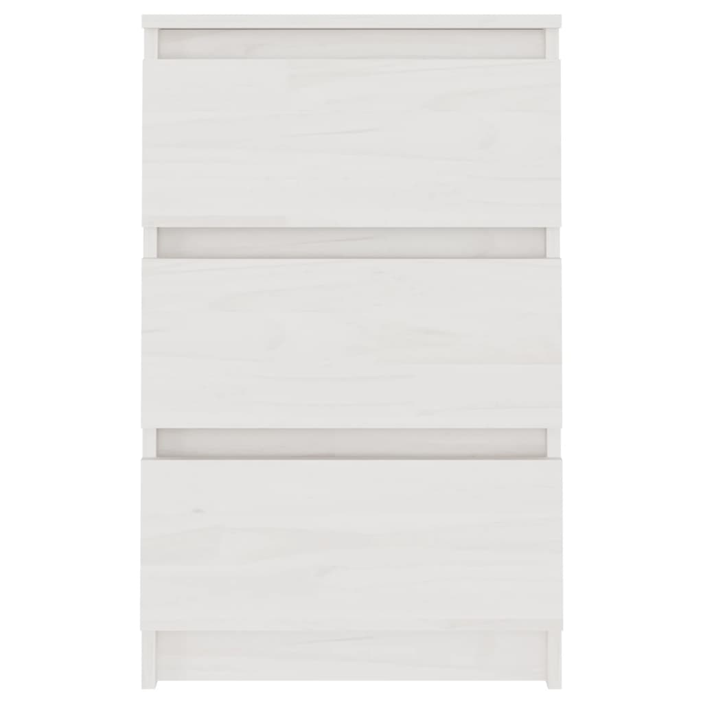 Nachtkastjes 40X9,5X64 Cm Massief Grenenhout 2 Wit