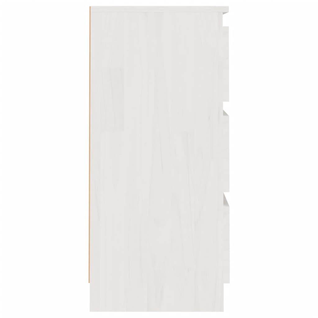 Nachtkastjes 40X9,5X64 Cm Massief Grenenhout 2 Wit