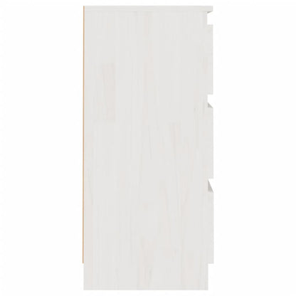 Nachtkastjes 40X9,5X64 Cm Massief Grenenhout 2 Wit