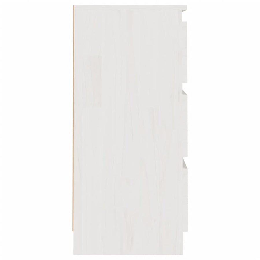 Nachtkastjes 40X9,5X64 Cm Massief Grenenhout 2 Wit