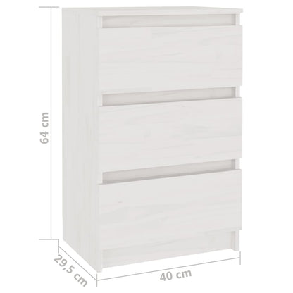 Nachtkastjes 40X9,5X64 Cm Massief Grenenhout 2 Wit