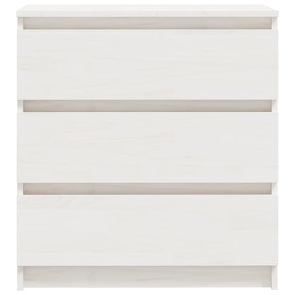 Nachtkastje 60X36X64 Cm Massief Grenenhout Wit
