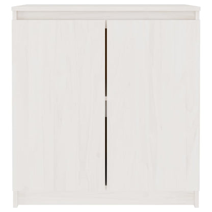 Bijzetkast 60X36X65 Cm Massief Grenenhout Wit