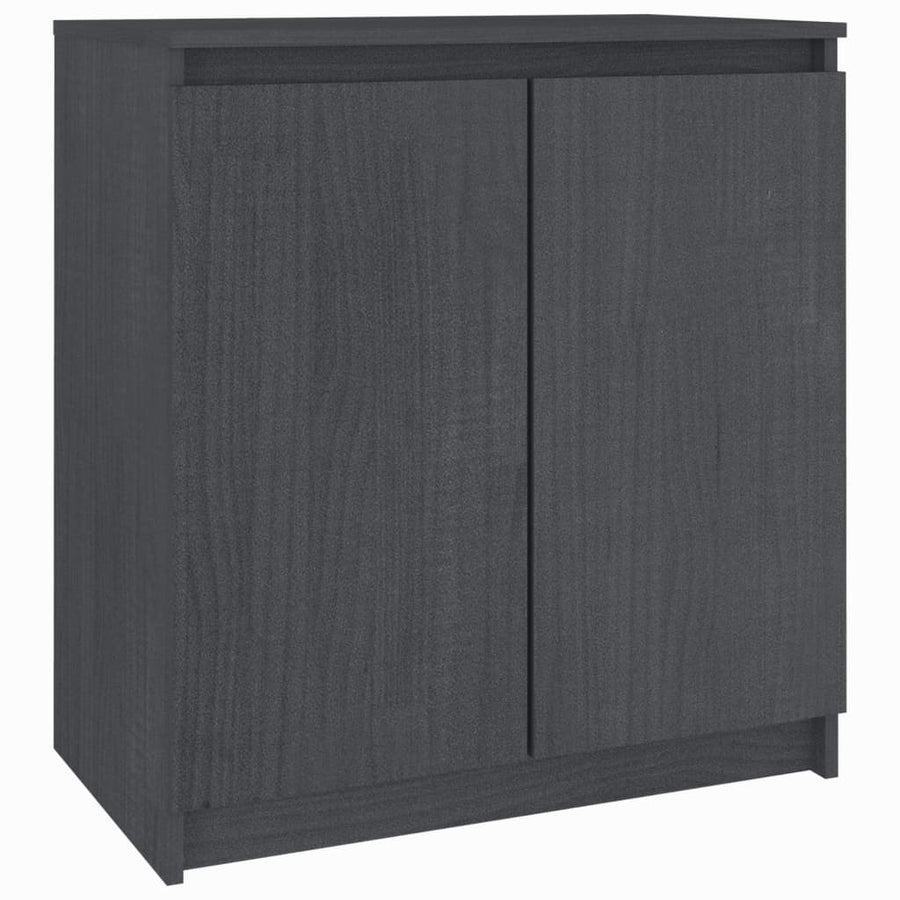 Bijzetkast 60x36x65 cm massief grenenhout grijs Grijs