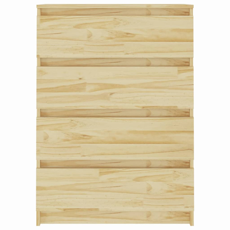 Bijzetkast 60X36X84 Cm Massief Grenenhout Naturel