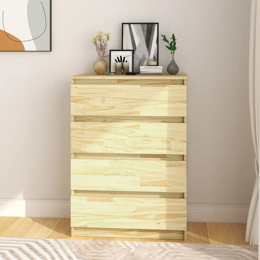 Bijzetkast 60X36X84 Cm Massief Grenenhout Naturel