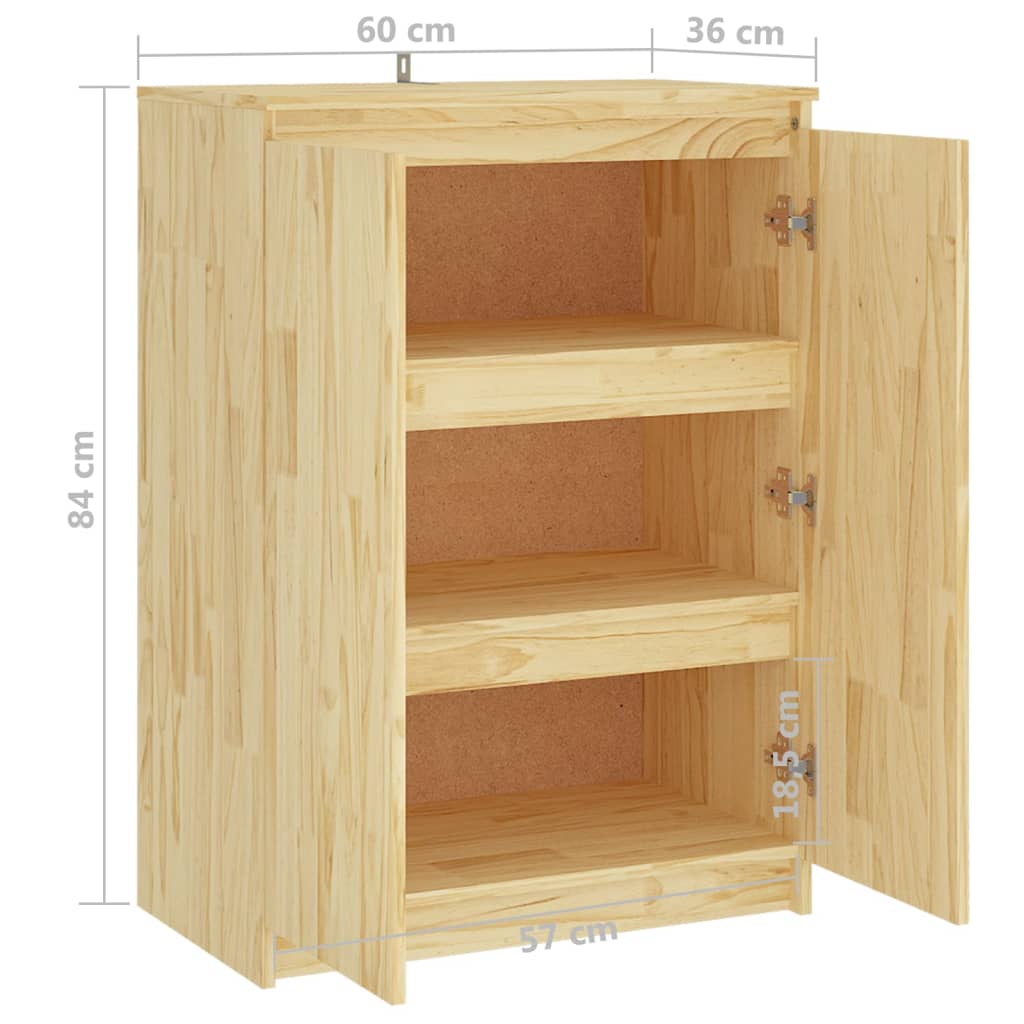 Dressoir 60X36X84 Cm Massief Grenenhout Naturel