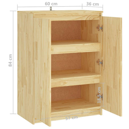 Dressoir 60X36X84 Cm Massief Grenenhout Naturel