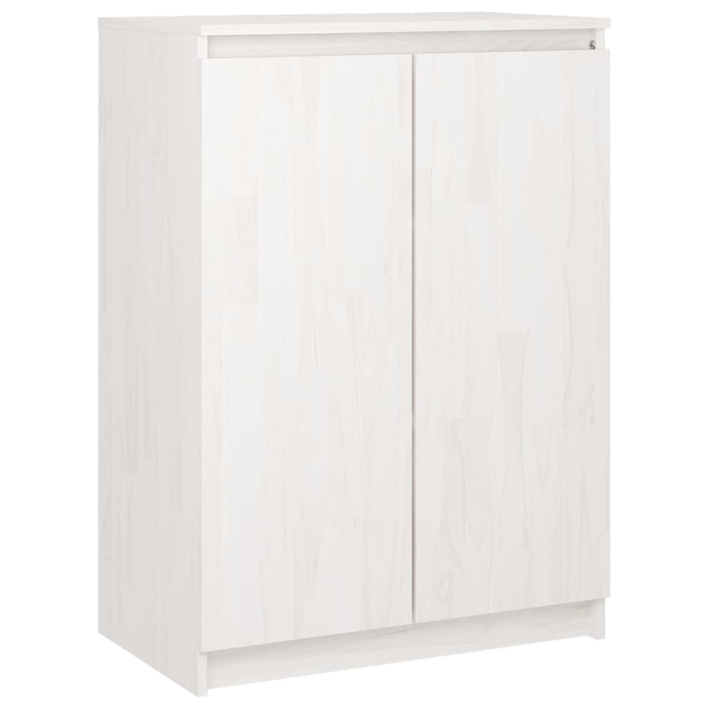 Dressoir 60X36X84 Cm Massief Grenenhout Wit