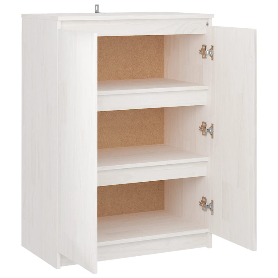Dressoir 60X36X84 Cm Massief Grenenhout Wit