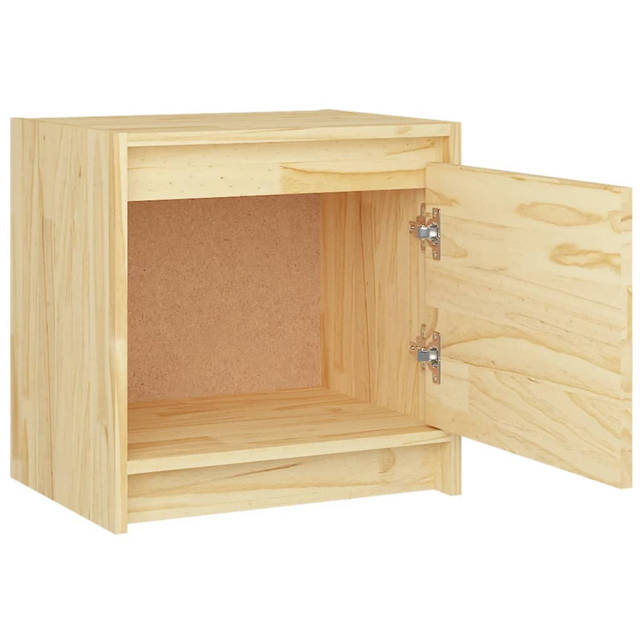 Nachtkastje 40X30,5X40 Cm Massief Grenenhout 1 Naturel