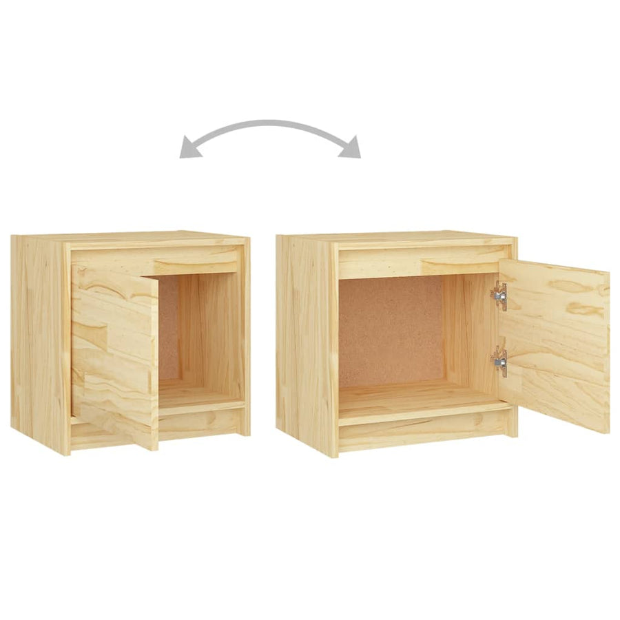Nachtkastje 40X30,5X40 Cm Massief Grenenhout 1 Naturel
