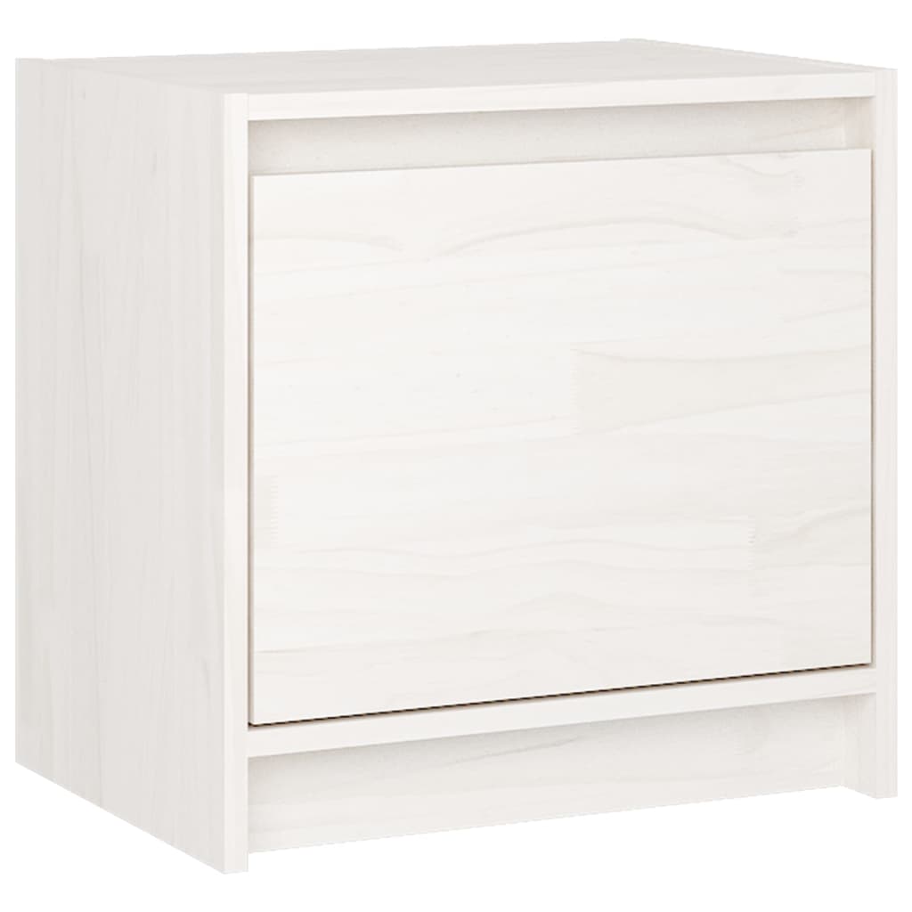 Nachtkastje 40X30,5X40 Cm Massief Grenenhout 1 Wit