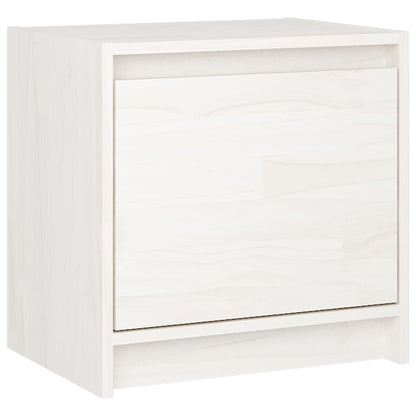 Nachtkastje 40X30,5X40 Cm Massief Grenenhout 1 Wit