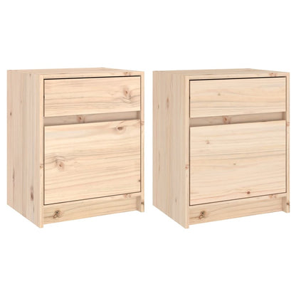 Nachtkastjes 50X34X50 Cm Massief Grenenhout 2 Naturel