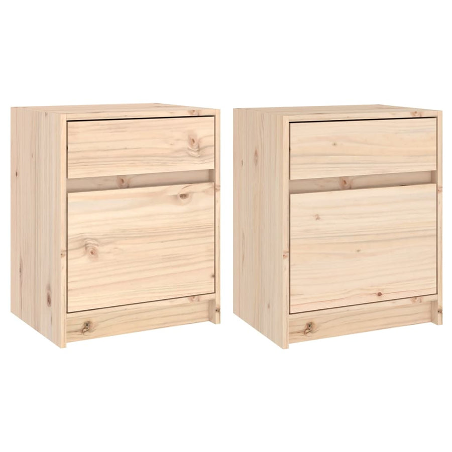 Nachtkastjes 50X34X50 Cm Massief Grenenhout 2 Naturel