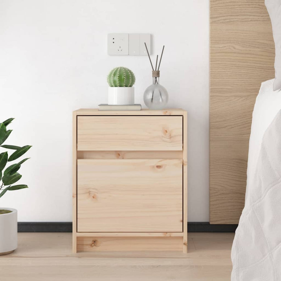 Nachtkastjes 50X34X50 Cm Massief Grenenhout 2 Naturel