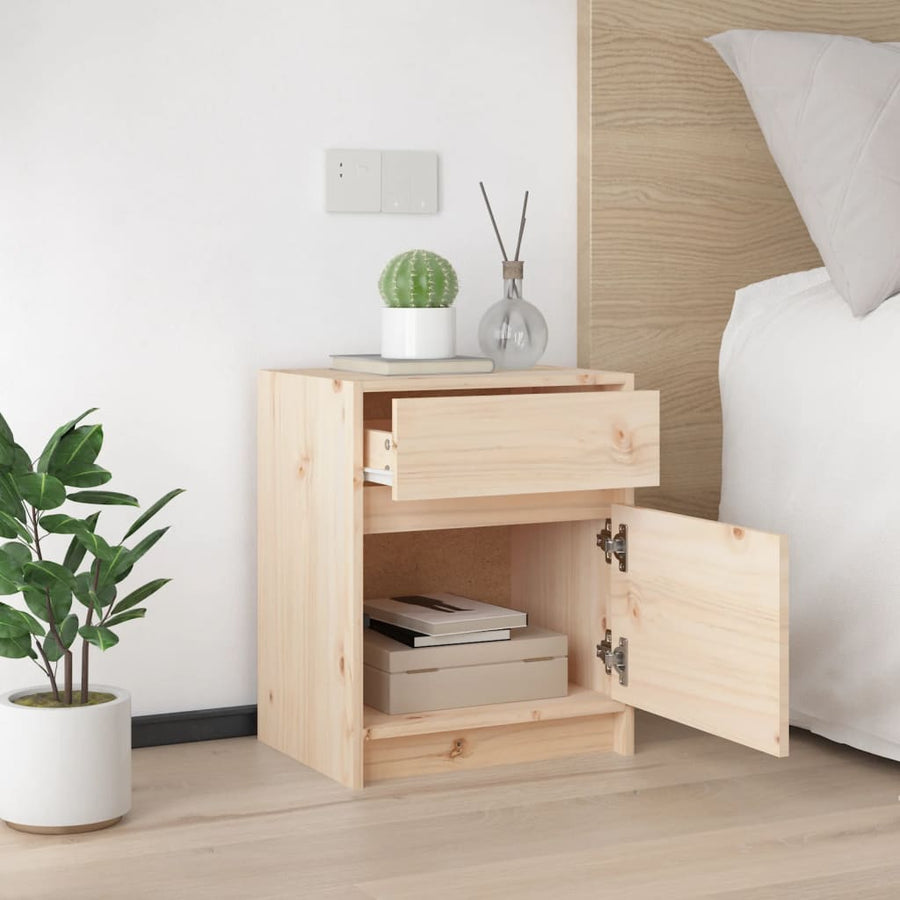 Nachtkastjes 50X34X50 Cm Massief Grenenhout 2 Naturel