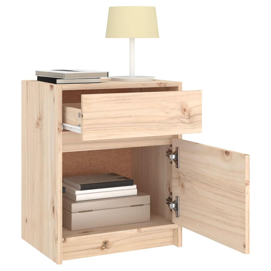 Nachtkastjes 50X34X50 Cm Massief Grenenhout 2 Naturel