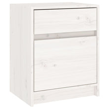 Nachtkastje 40X3X50 Cm Massief Grenenhout 1 Wit