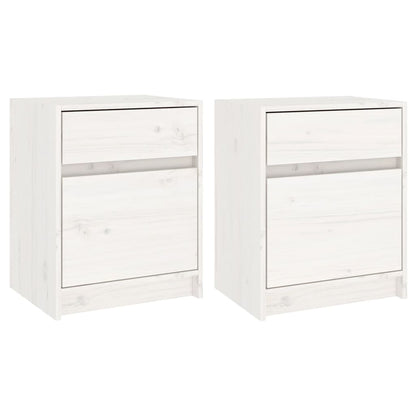 Nachtkastjes 40X31X50 Cm Massief Grenenhout 2 Wit