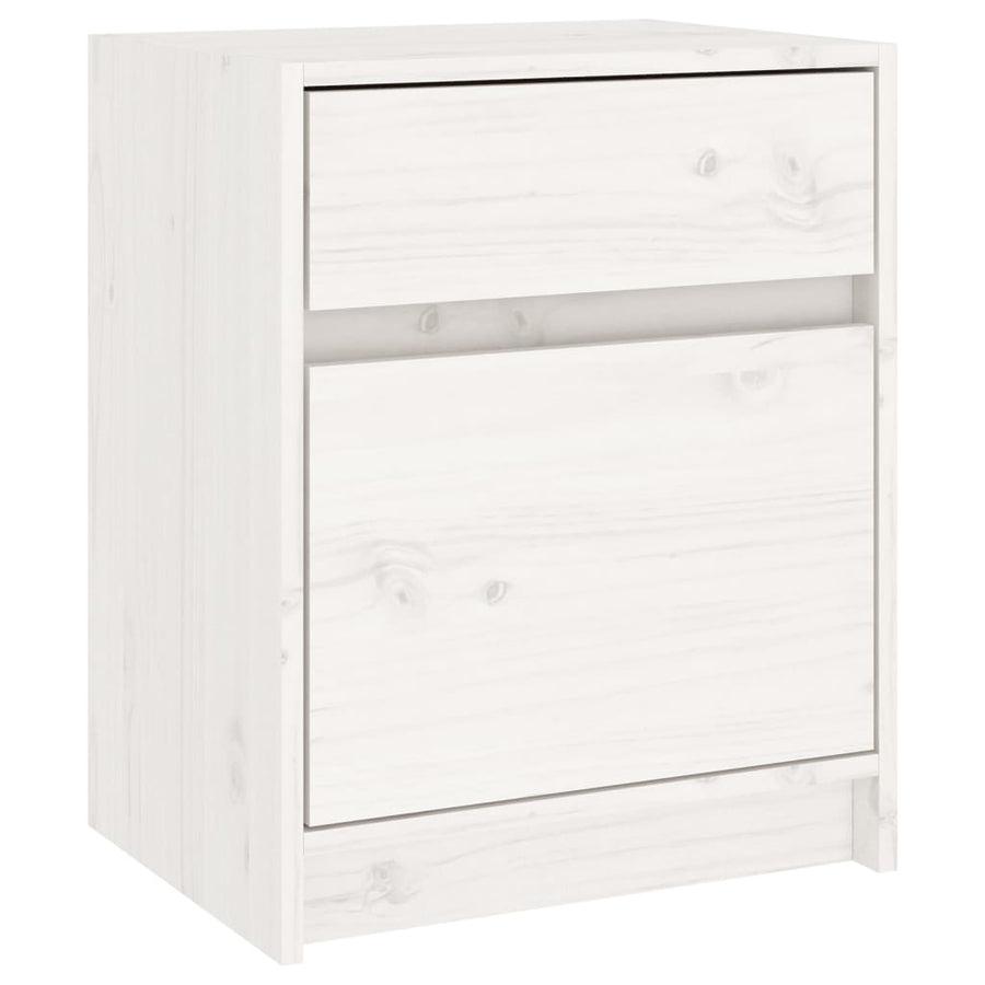 Nachtkastjes 40X31X50 Cm Massief Grenenhout 2 Wit