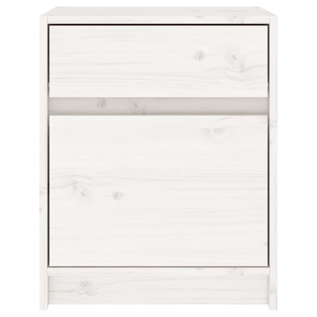Nachtkastjes 40X31X50 Cm Massief Grenenhout 2 Wit