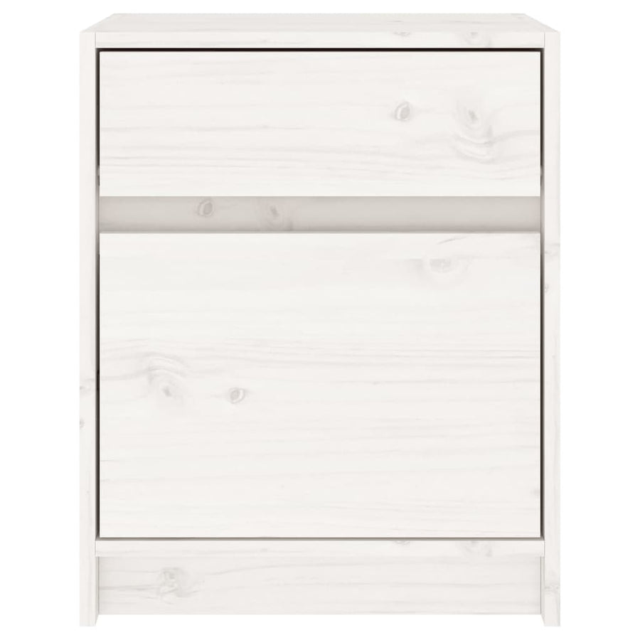 Nachtkastjes 40X31X50 Cm Massief Grenenhout 2 Wit