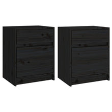 Nachtkastjes 40X31X50 Cm Massief Grenenhout 2 Zwart