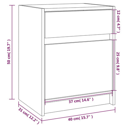 Nachtkastjes 40X31X50 Cm Massief Grenenhout 2 Zwart