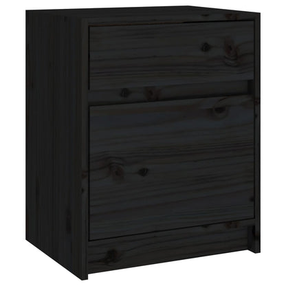 Nachtkastjes 40X31X50 Cm Massief Grenenhout 2 Zwart