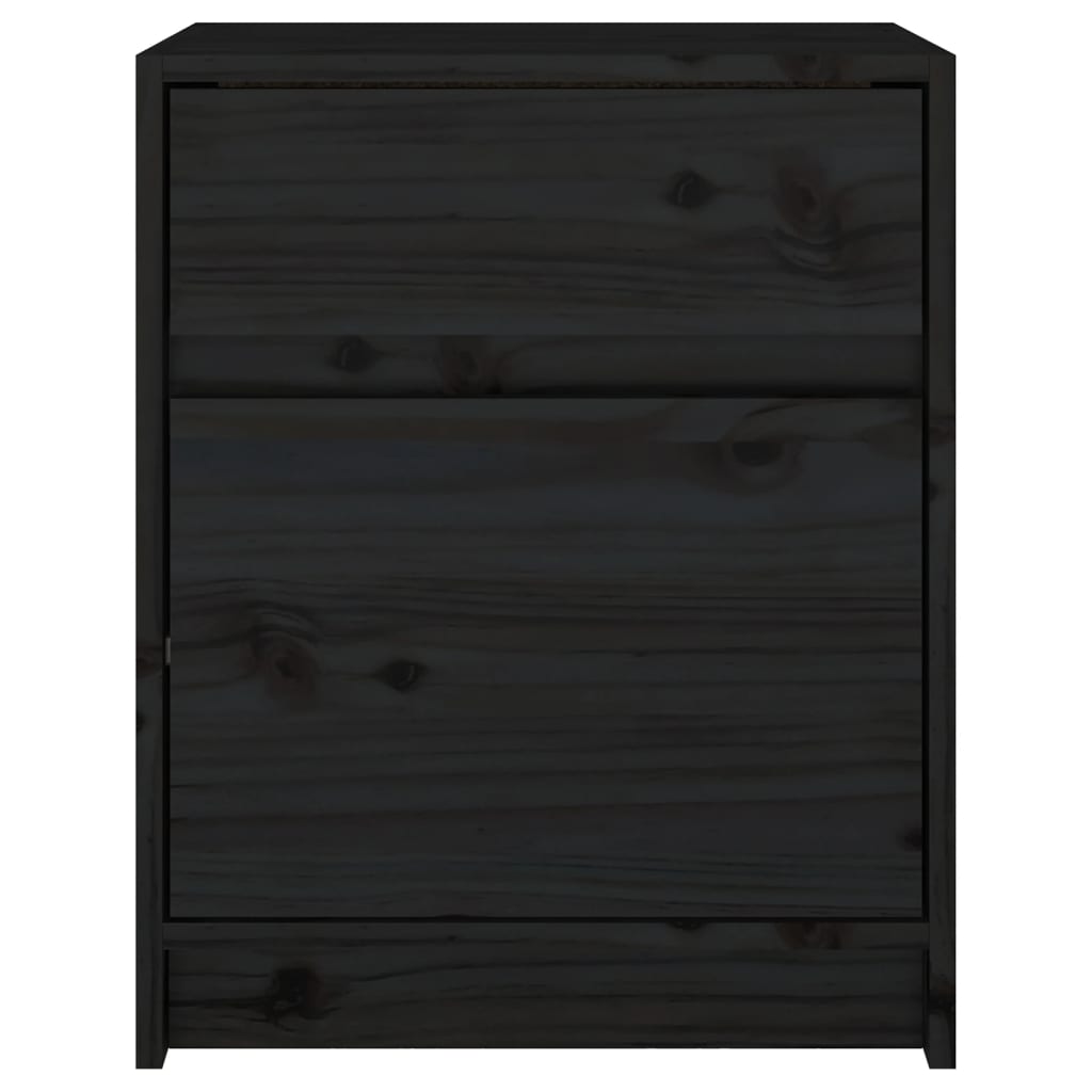 Nachtkastjes 40X31X50 Cm Massief Grenenhout 2 Zwart