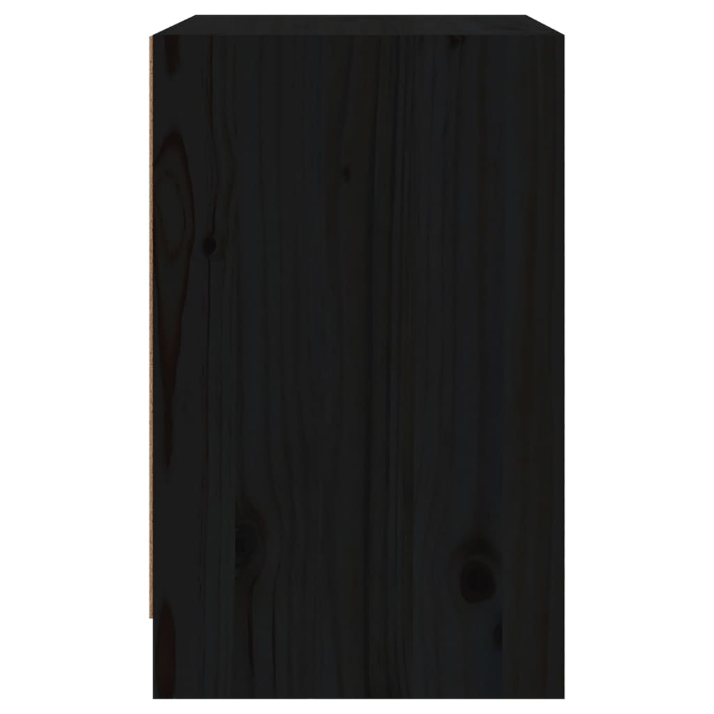 Nachtkastjes 40X31X50 Cm Massief Grenenhout 2 Zwart
