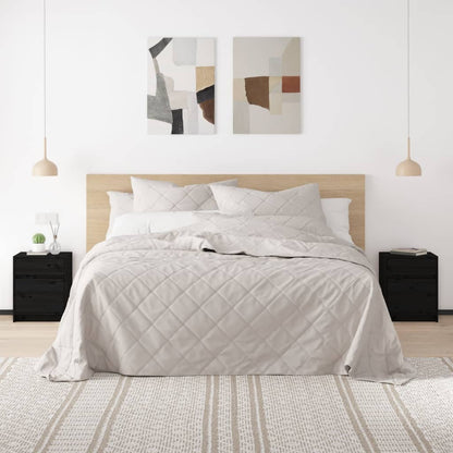 Nachtkastjes 40X31X50 Cm Massief Grenenhout 2 Zwart