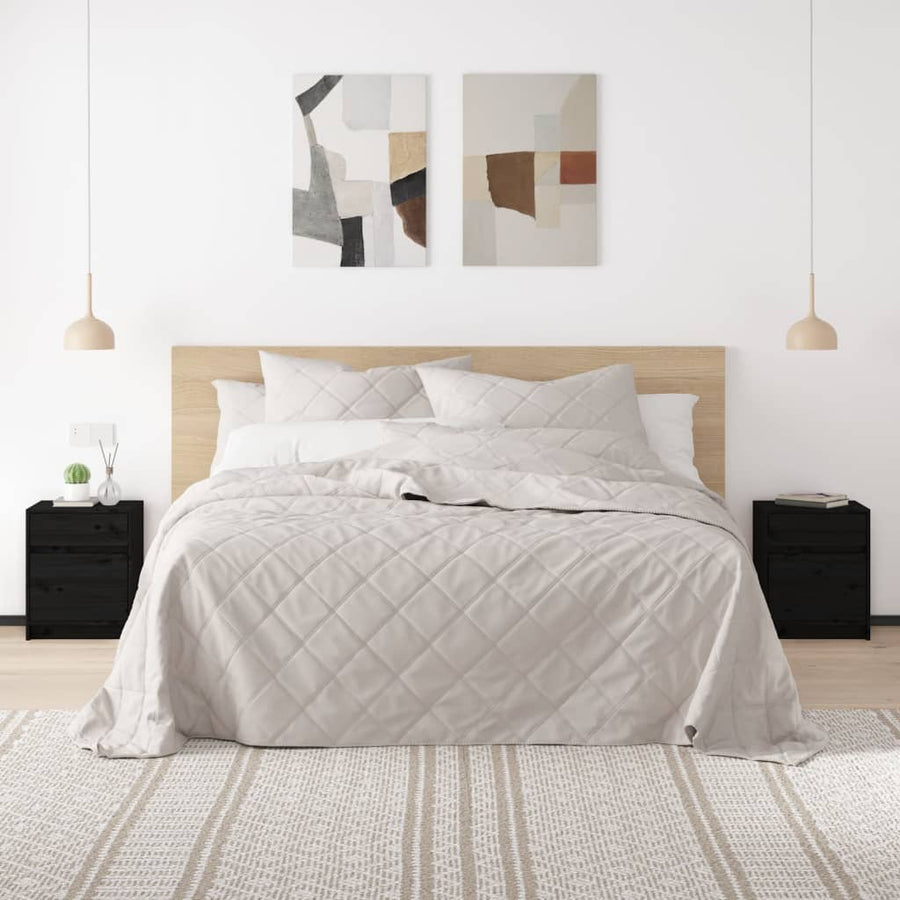 Nachtkastjes 40X31X50 Cm Massief Grenenhout 2 Zwart