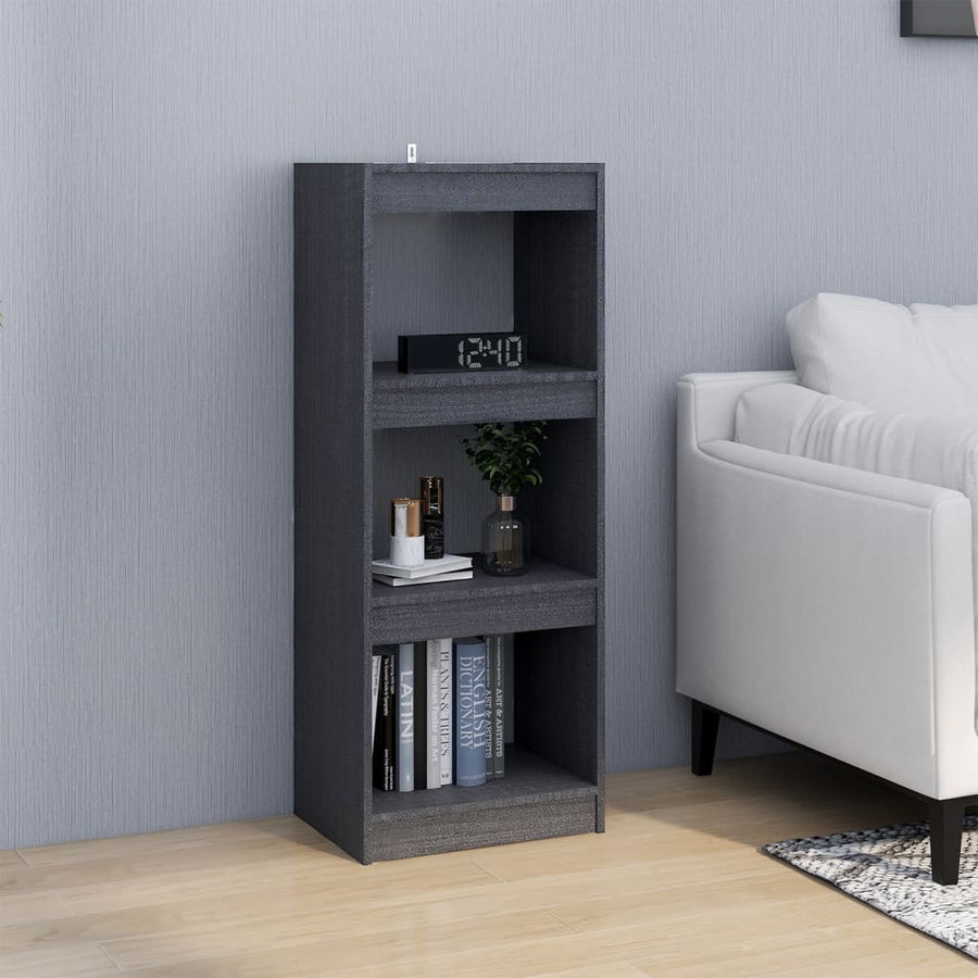 Boekenkast/kamerscherm 40x30x103,5 cm massief grenenhout grijs 40 x 30 x 103.5 cm Grijs
