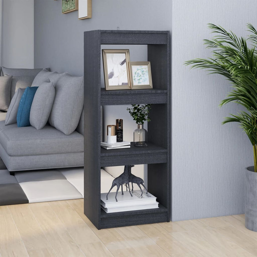 Boekenkast/kamerscherm 40x30x103,5 cm massief grenenhout grijs 40 x 30 x 103.5 cm Grijs